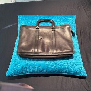 Coach Elegant Black Leather briefcase Bag